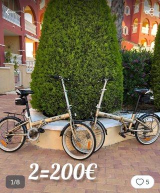 2 Bicicletas Plegables Doradas