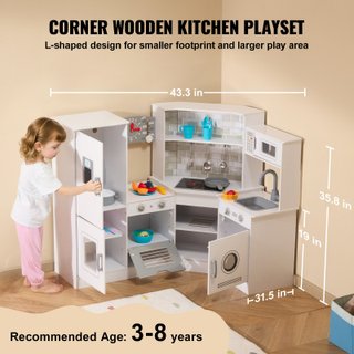 Set Giocattolo Cucina per Bambini 24 pezzi Bianco