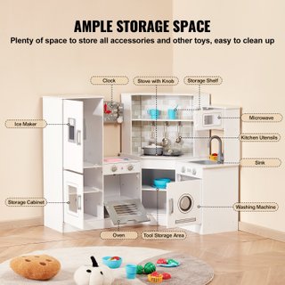 Set Giocattolo Cucina per Bambini 24 pezzi Bianco
