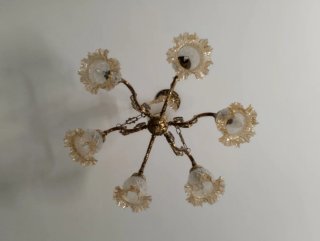 Lámpara de bronce con tulipas originales