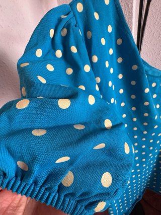 Vestido Zara lunares azul y amarillo para M-L