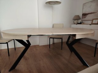 Mesa comedor redonda 2 extensiones