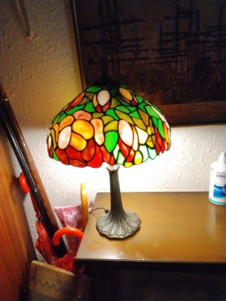 Lampada Tiffany in Vetro e Metallo