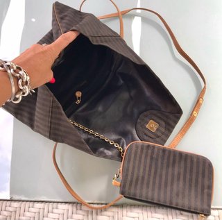 Borsa Fendi Pequin con pochette