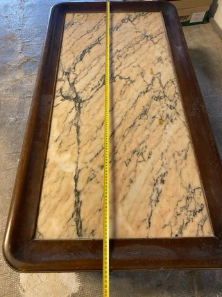 Mesa baja madera y mármol