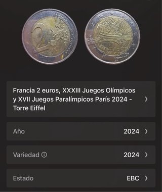 Moneda 2€ Francia París 2024