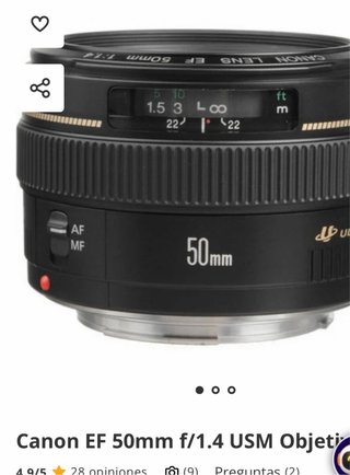 Canon EF 50mm f/1.4 USM Objetivo