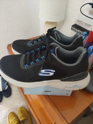 Zapatillas Skechers Skech-Air Hombre Negras y Azul
