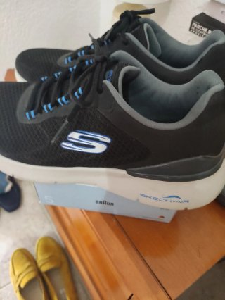 Zapatillas Skechers Skech-Air Hombre Negras y Azul