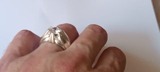 Anillo Solitario Caballero Plata Ley
