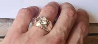 Anillo Solitario Caballero Plata Ley