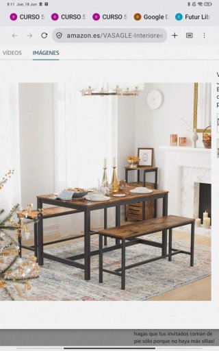 Mesa y bancos estilo industrial