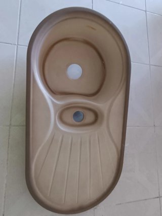 Fregadero de cerámica beige