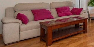 Mesa de centro madera y cristal