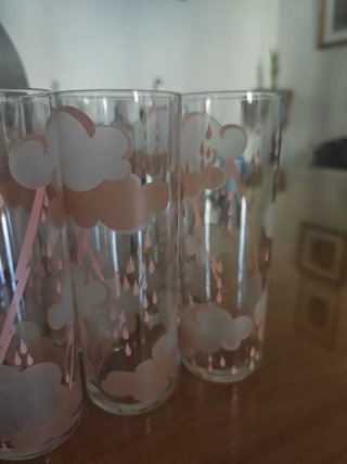 Set 6 Vasos Cubalibre Vintage Nubes y Gotas