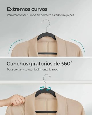 Set 50 Perchas Terciopelo Antideslizantes SONGMICS