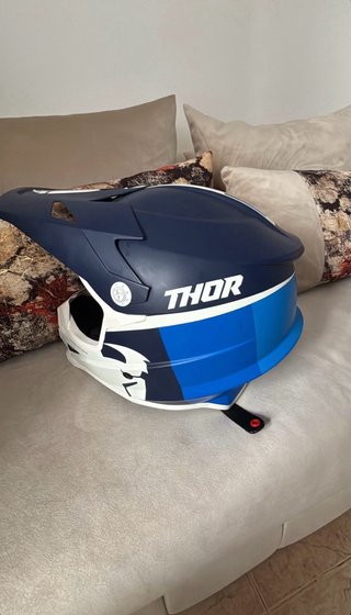 Casco Enduro Azul y Blanco