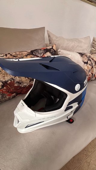 Casco Enduro Azul y Blanco