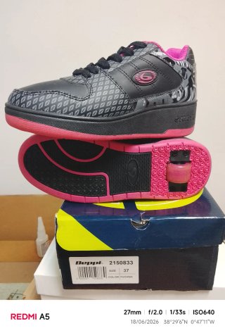 Zapatillas Beppi Skate Negras Ribete Rosa Talla 37