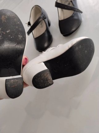 Zapatos Flamenca Niña Blancos y Negros