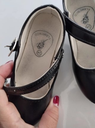 Zapatos Flamenca Niña Blancos y Negros
