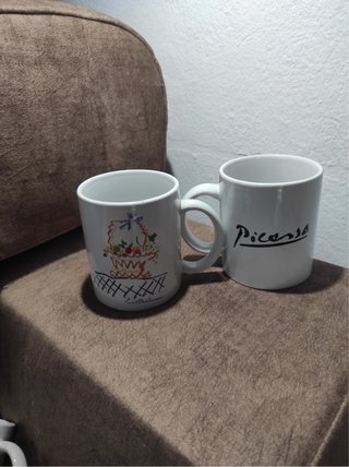 7 Tazas de cerámica con dibujos Picasso