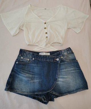 Falda Short Vaquera Bershka Talla 38