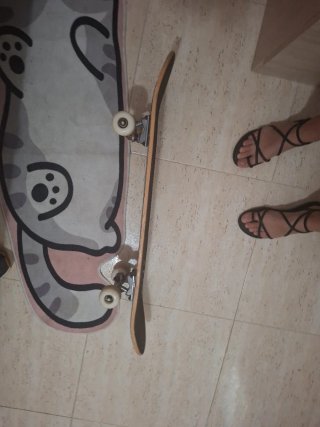 Skate Board Negro con Diseño Azul