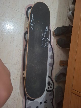 Skate Board Negro con Diseño Azul