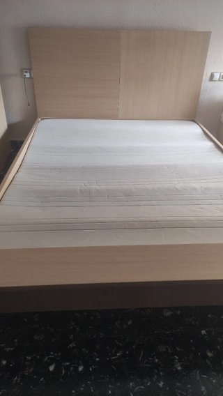 Cama Matrimonio Madera Clara