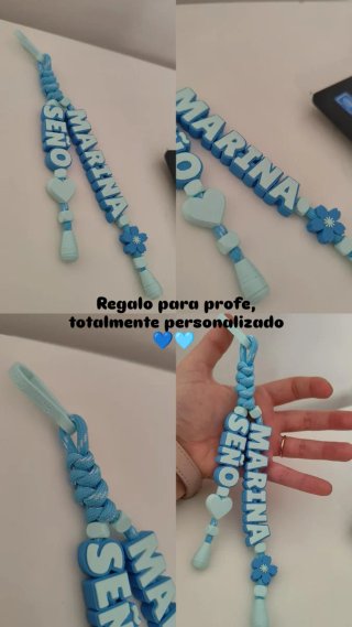 Llavero cuerda con detalles y nombre personalizado