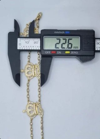 Pulsera Oro 18k Queen Corona Circonita 14.24g 19cm