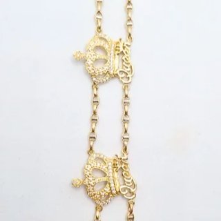 Pulsera Oro 18k Queen Corona Circonita 14.24g 19cm