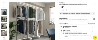 Burro Ropa IKEA Blanco Metal