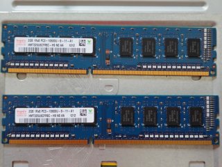 2x Hynix 2GB DDR3 PC3-10600U Módulos RAM