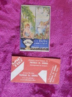 Publicidad antigua lote de folletos y cristal