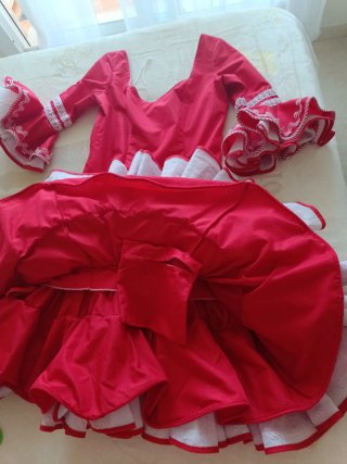 Traje Flamenca Corto Rojo