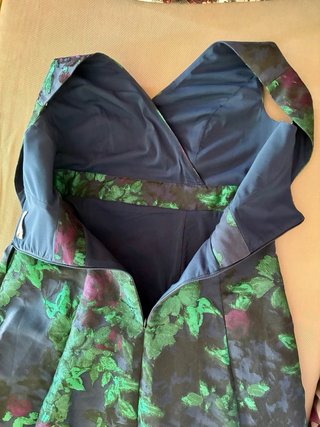 Vestido largo fiesta floral verde morado talla XL
