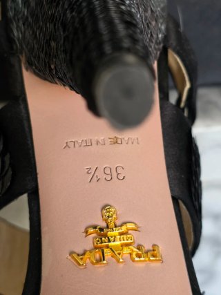 Sandali Prada Paillettes Nere Argento