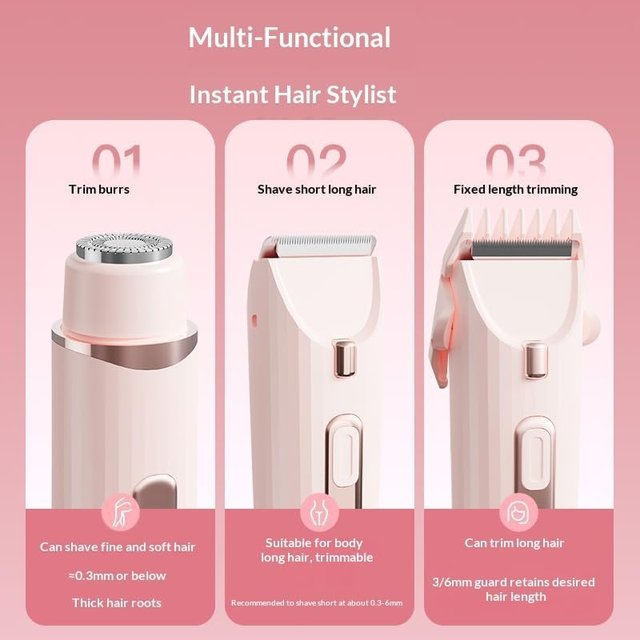 Rasoio Elettrico Donna 2 in 1 Rosa/Bianco