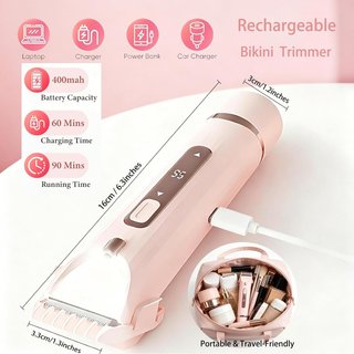 Afeitadora Eléctrica Mujer 2 en 1 Rosa/Blanca