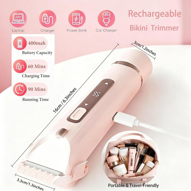 Rasoio Elettrico Donna 2 in 1 Rosa/Bianco