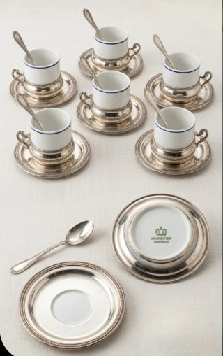 Elegante Set Porcellana/Argento 800