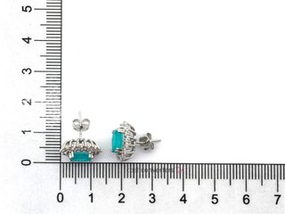 pendientes plata 925mm con piedra con circonita