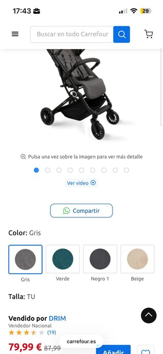 Silla de paseo Interbaby gris
