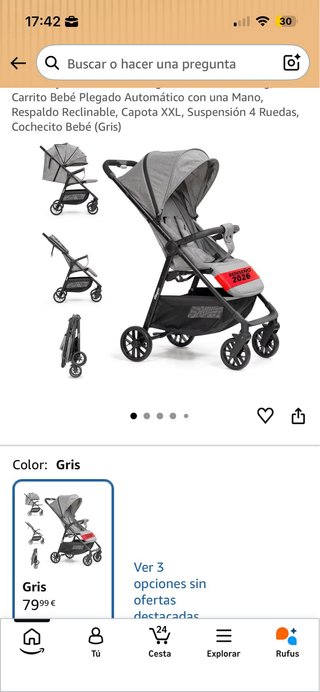 Silla de paseo Interbaby gris