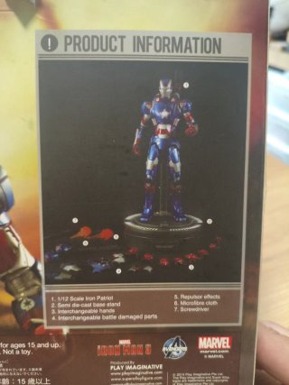 Iron Patriot 1/12 Super Alloy, Marvel Figura