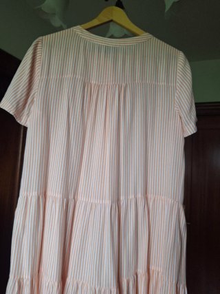 Vestido Naranja y Blanco Rayas