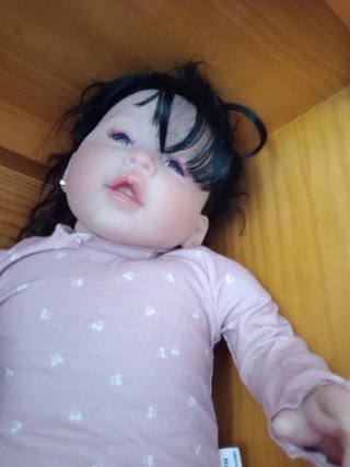 Muñeca Reborn Asiática 60cm Pelo Largo