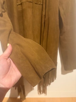 Chaqueta ante marrón con flecos Talla S
